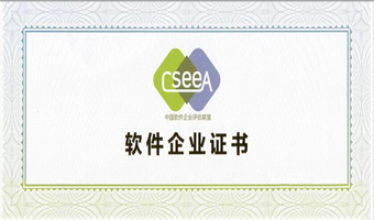 软件企业认定证书